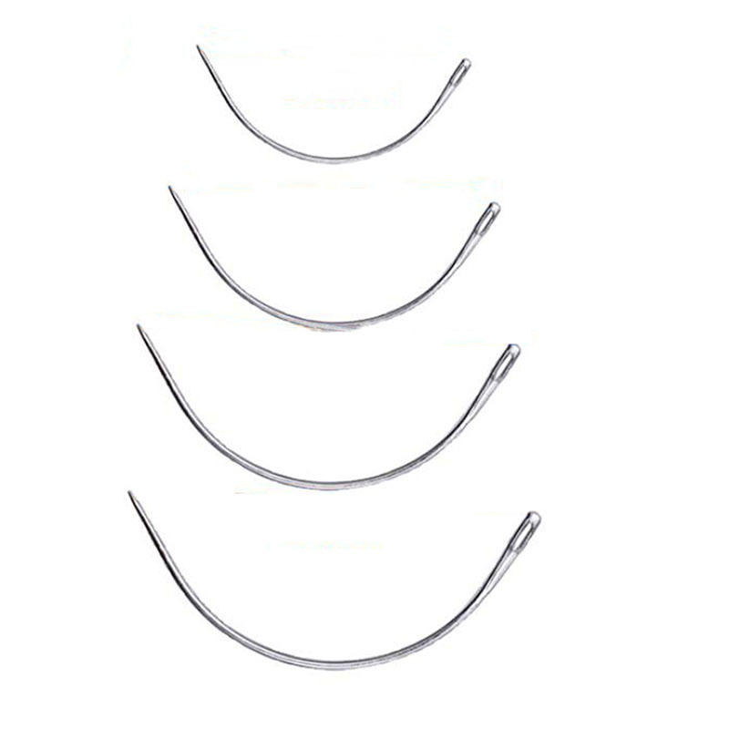 4本入り大型湾曲針キット シルバー手縫い針 DIY革細工やカ - Leatherwork Hand Sewing Needles のレビューと価格