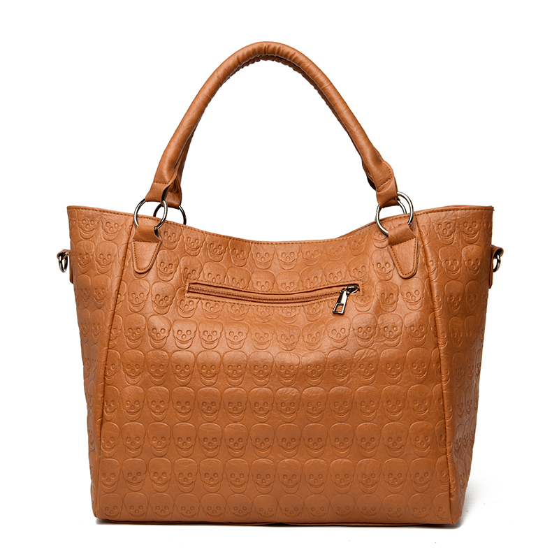 パンクスカルクロスボディバッグ PU レザースタッズファッシ - Leather Work Bag Women のレビューと価格