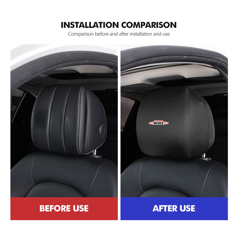 ミニカーシートヘッドレストカバーシートネックピロー保護クッシ - Leather Work For Car のレビューと価格