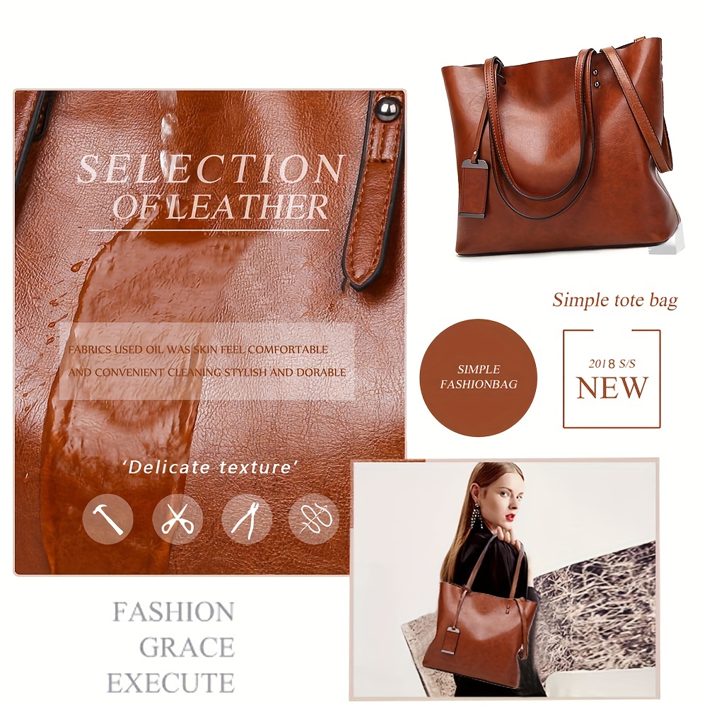 女性のためのクラシックなレトロな革のハンドバッグ,ファッショ - Leather Work Bag Women のレビューと価格