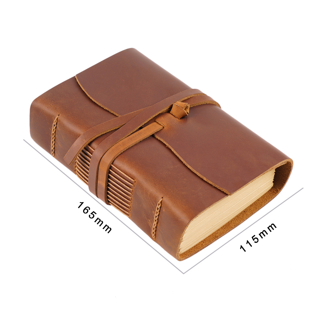 手作りの革製ノートブック茶色のジャーナル厚い旅行日記空白のク - Leather Work Notepad のレビューと価格